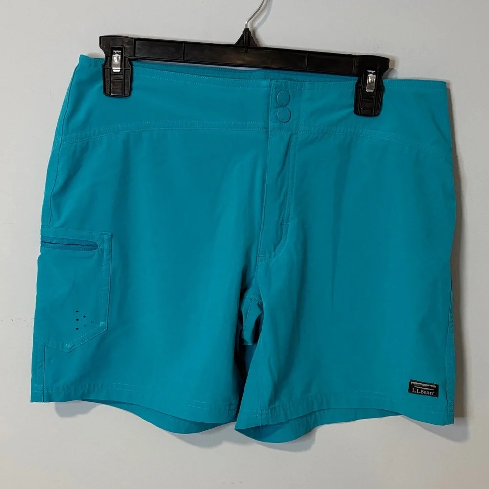 L.L. Bean Women's Teal UPF Athletic Shorts‎ Gorpcore Granola Hiking Outdoors